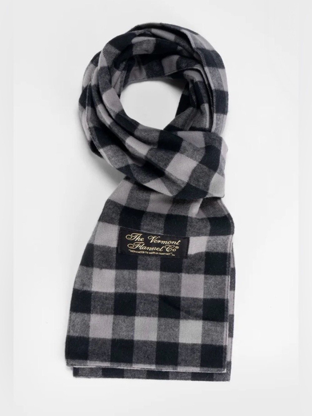 Men's Gray & Black Buffalo Check Scarf